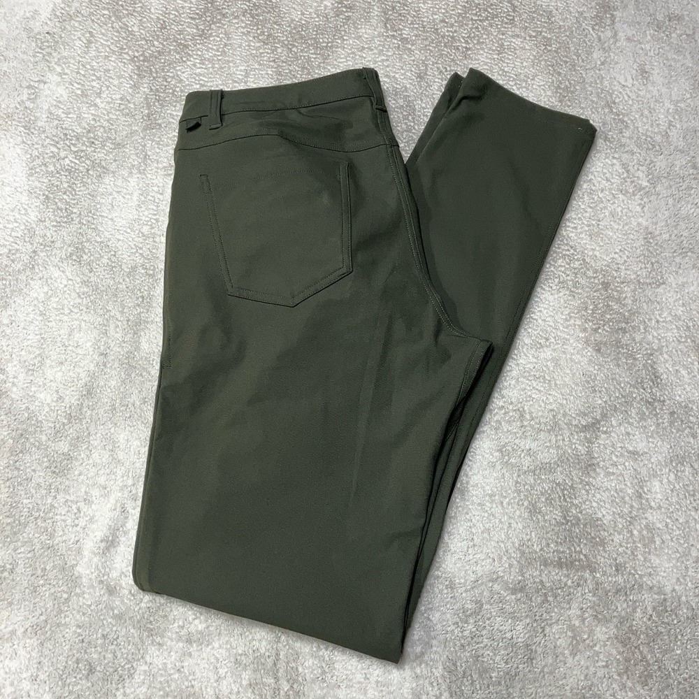 Lululemon ABC Slim Fit Pants Olive Green Warpstreme LM5973T Mens 31x36